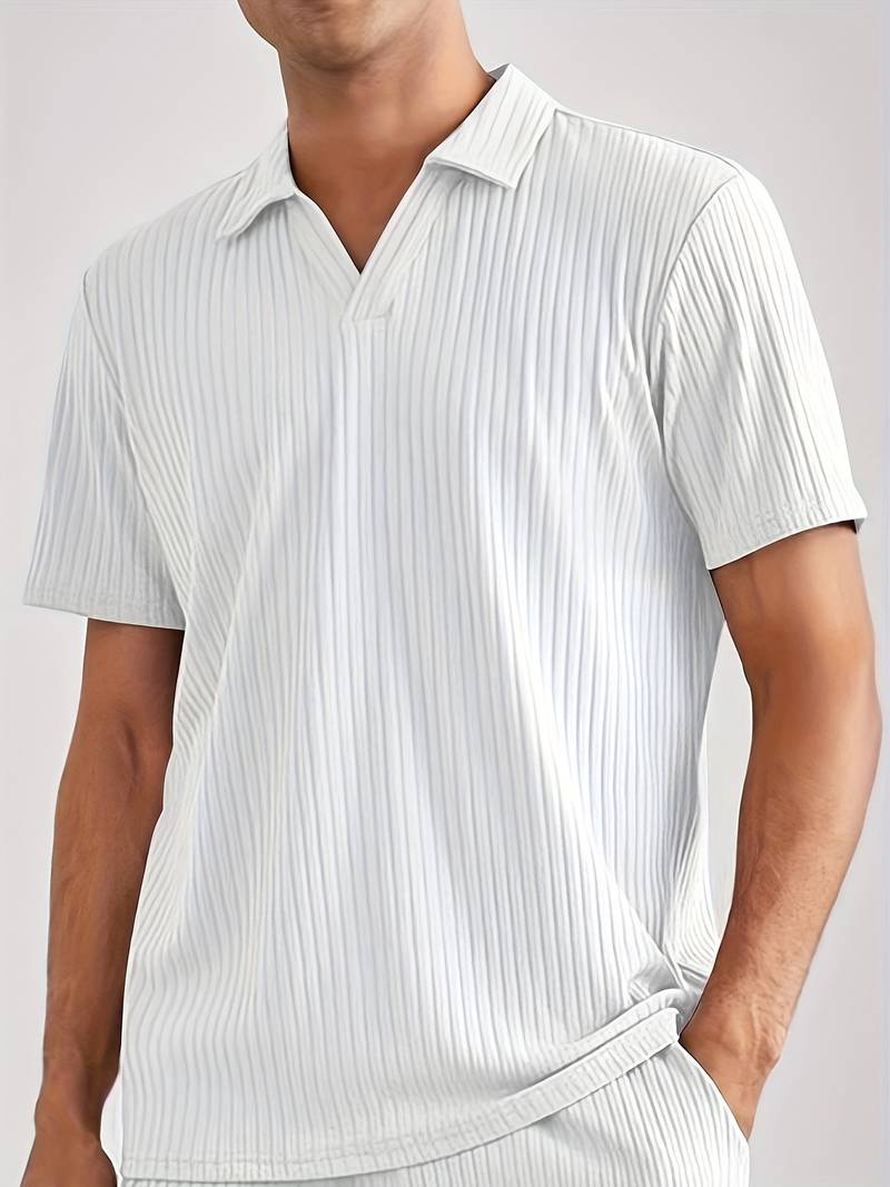 RIBBERY - Men's Ribbed Polo Shirt