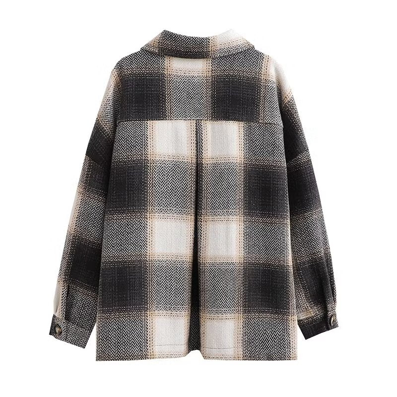 RAYA – Oversized Plaid Shirt Jacket