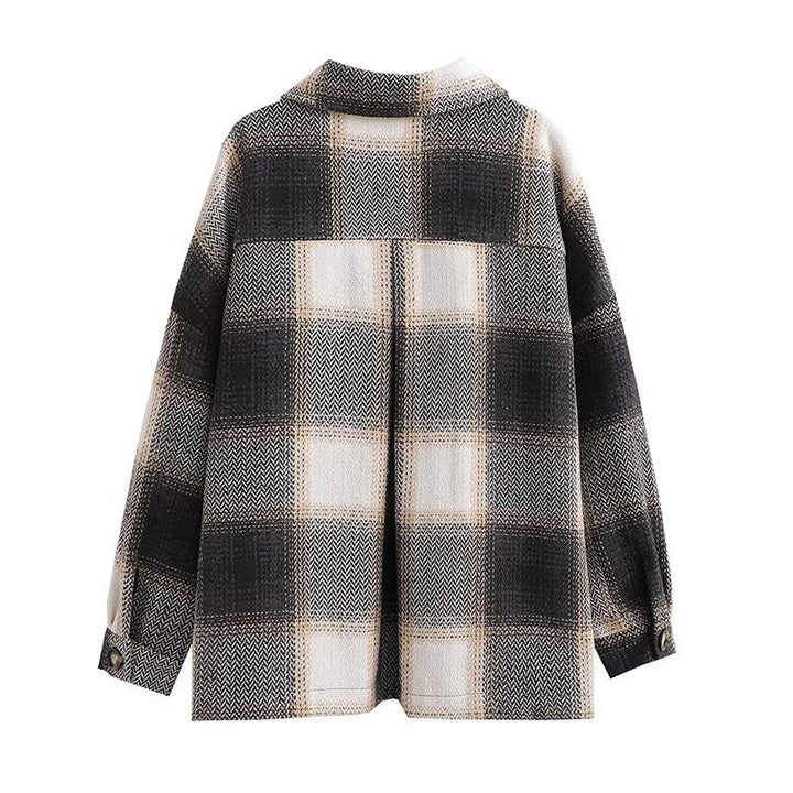 RAYA – Oversized Plaid Shirt Jacket