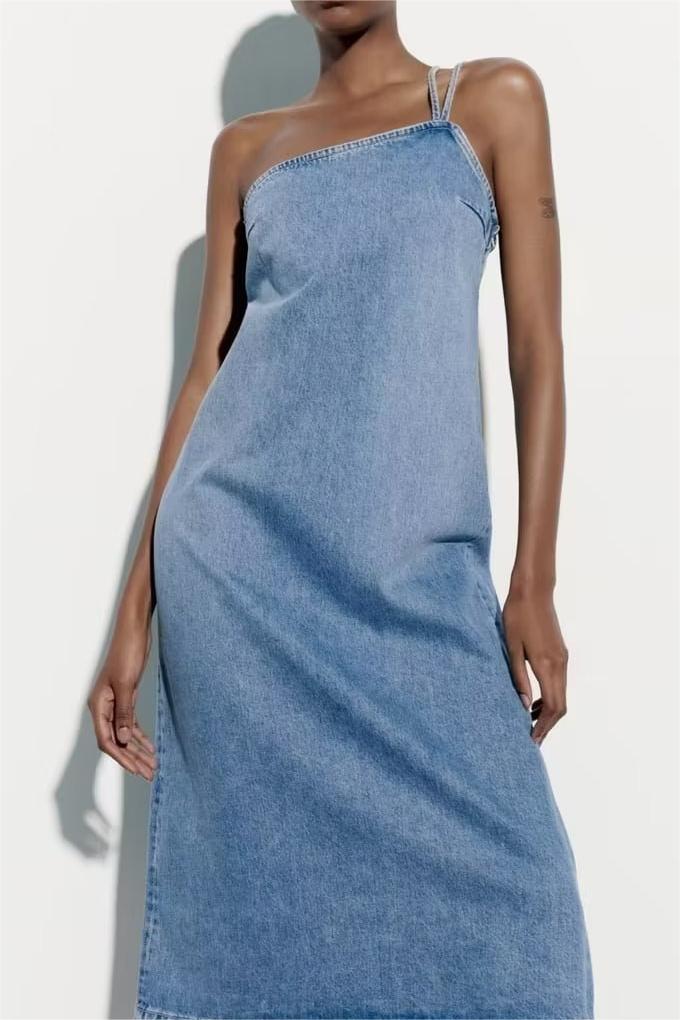 RIYA - Asymmetrical Denim Dress