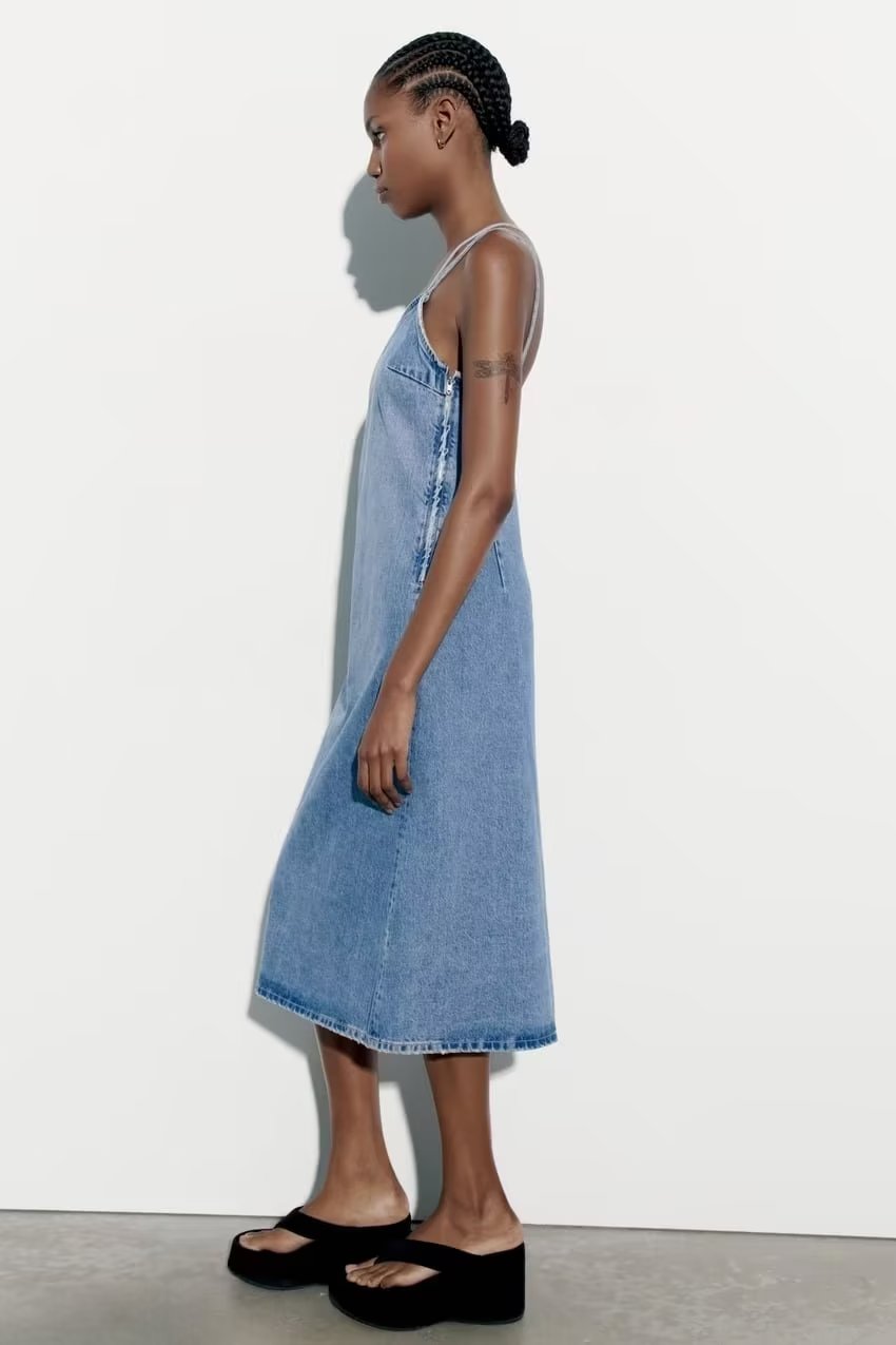RIYA - Asymmetrical Denim Dress