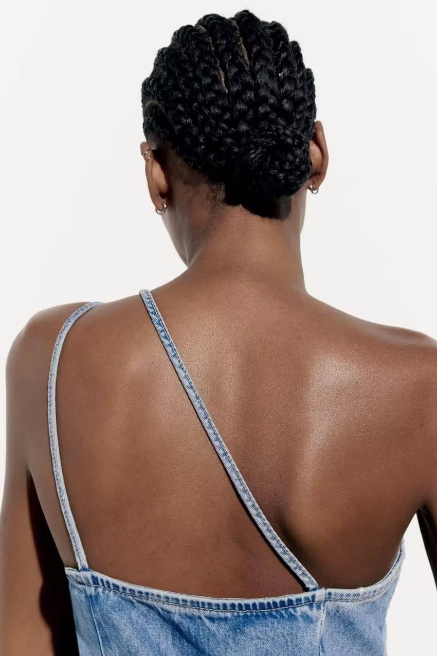 RIYA - Asymmetrical Denim Dress