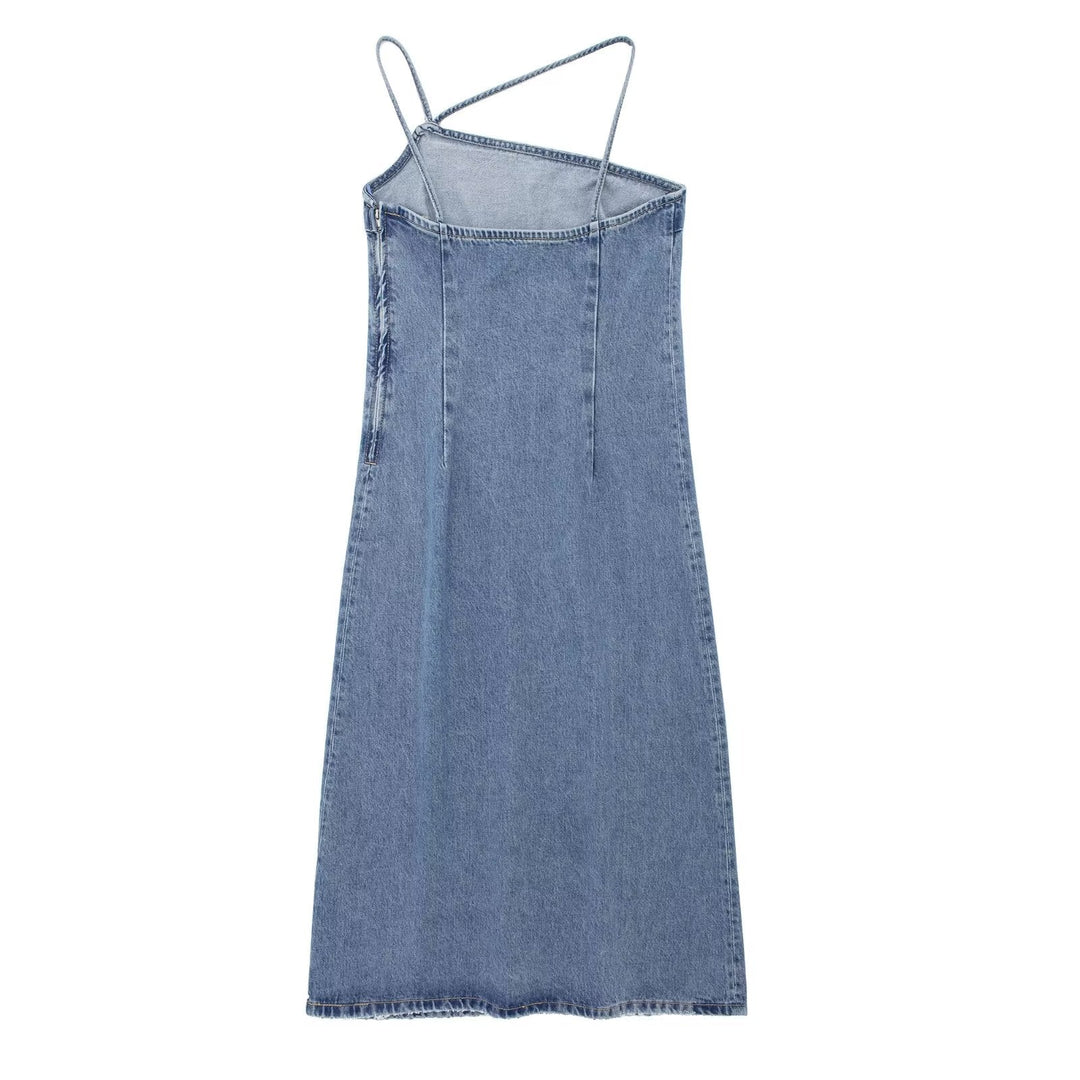 RIYA - Asymmetrical Denim Dress