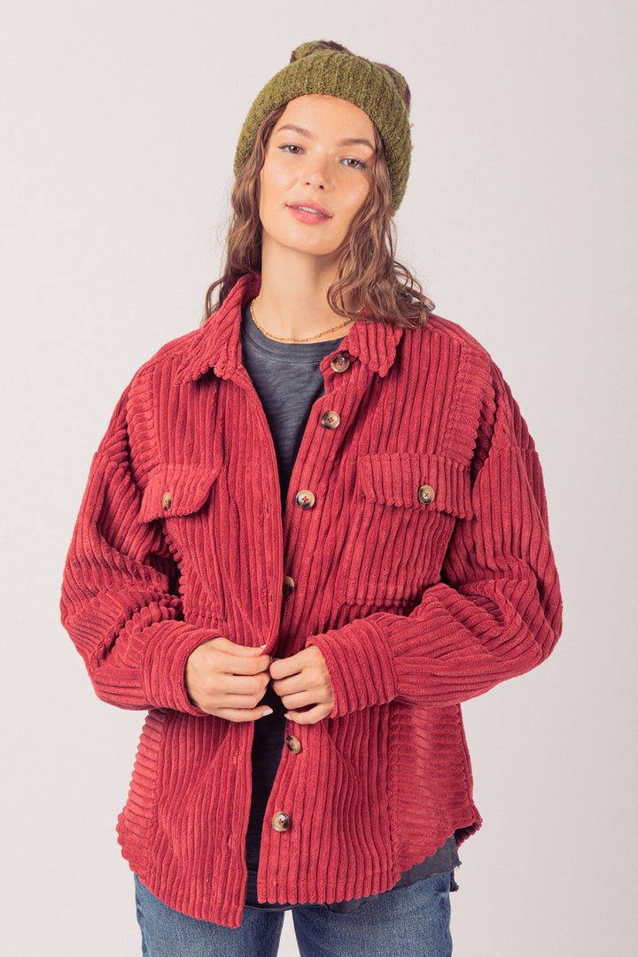 JUNE – Women's Corduroy Button-Up Jacket