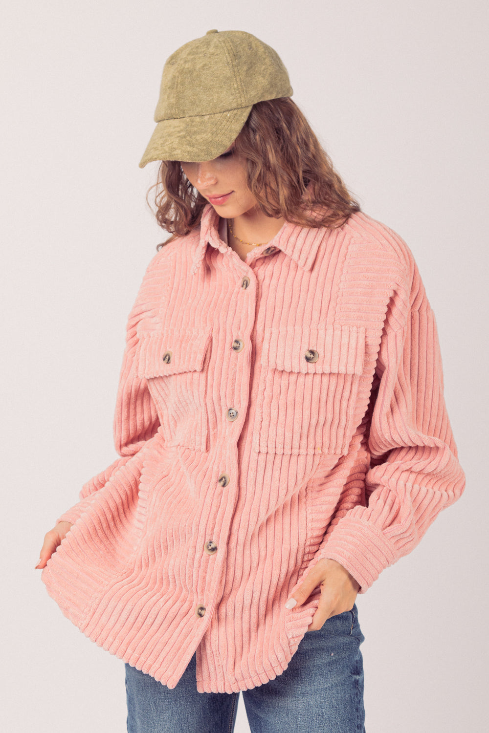 JUNE – Women's Corduroy Button-Up Jacket