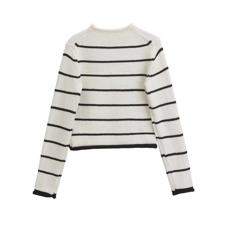 SCIL - Striped Knit Polo Sweater