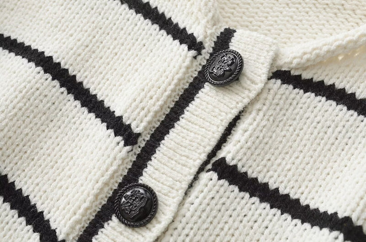 SCIL - Striped Knit Polo Sweater