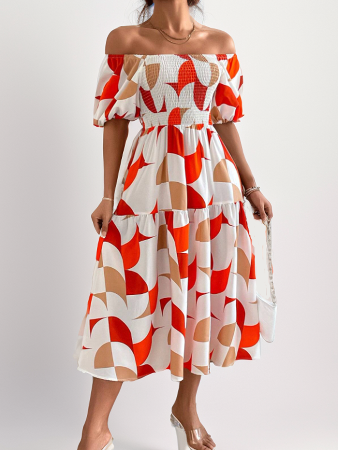 LIORA – Off-Shoulder Midi Dress