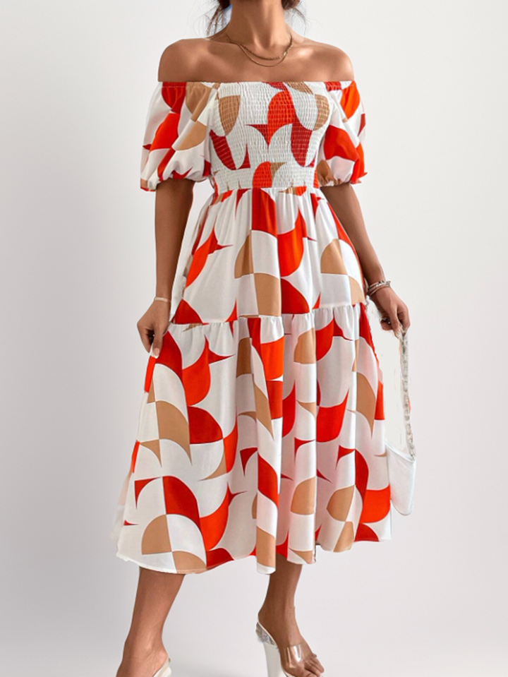 LIORA – Off-Shoulder Midi Dress