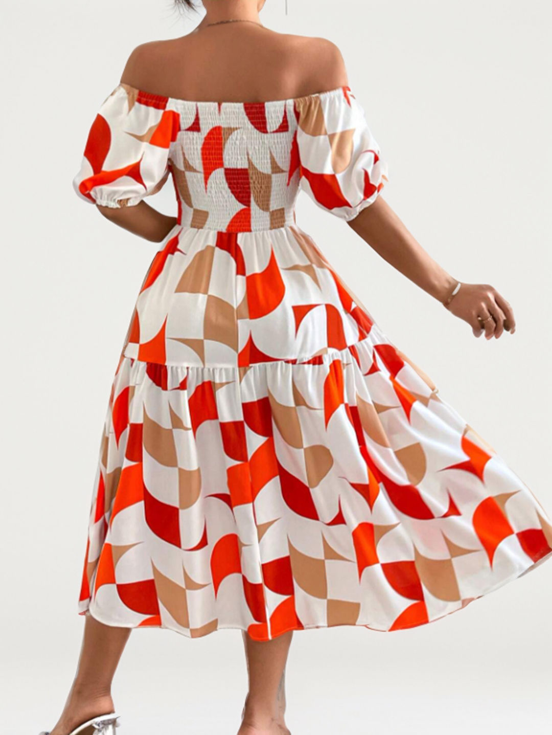 LIORA – Off-Shoulder Midi Dress