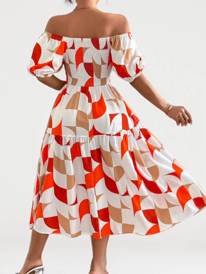 LIORA – Off-Shoulder Midi Dress