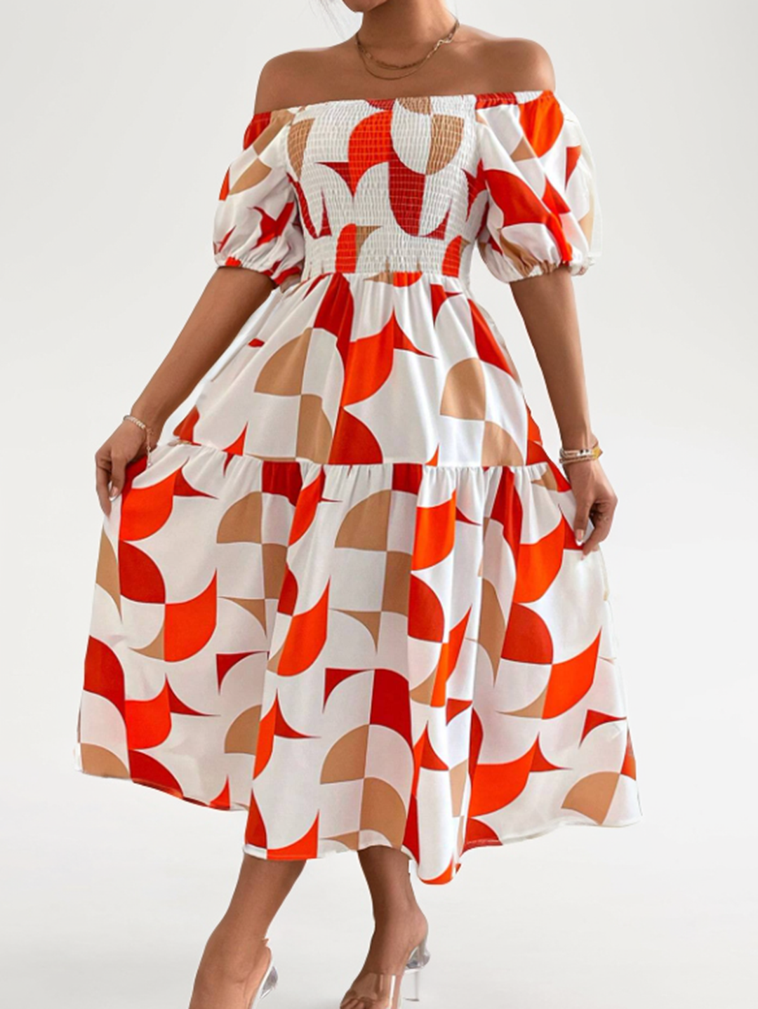 LIORA – Off-Shoulder Midi Dress