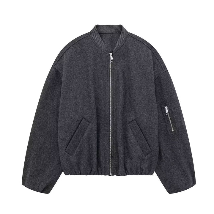 LINAZ - Vegan Wool Blend Bomber Jacket