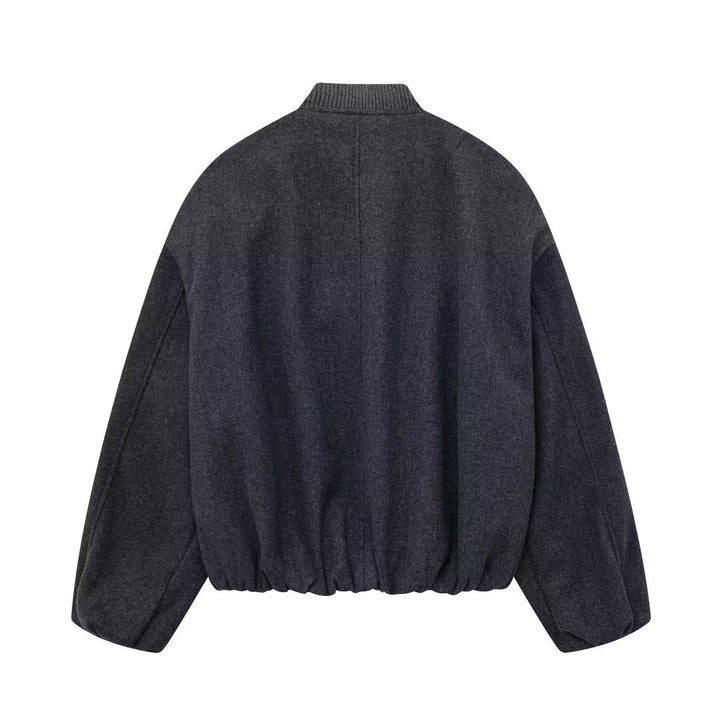 LINAZ - Vegan Wool Blend Bomber Jacket