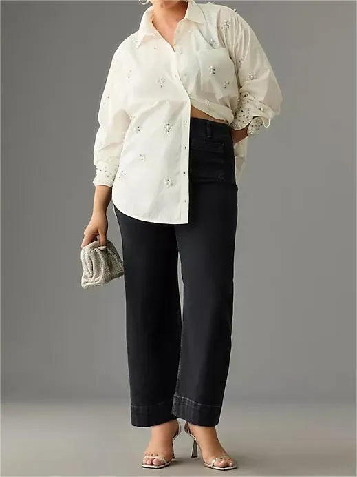 BILLIE – Stretch Denim Pull-On Wide-Leg Jeans