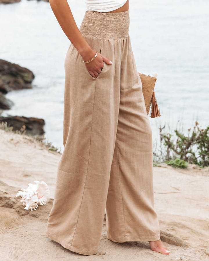 YASMIN – Wide Leg Linen Blend Pants