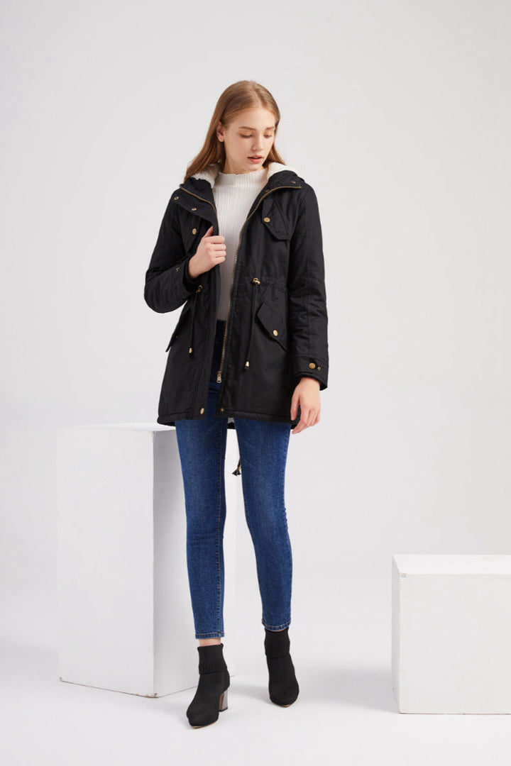 LILAH - Women's Hooded Jacket with Drawstring Waist