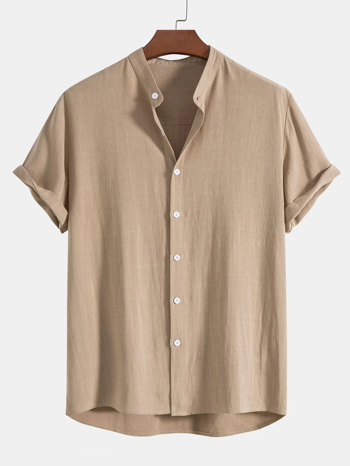 AYLEN – Linen Blend Stand Collar Shirt