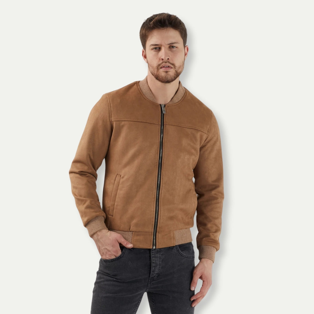 KOSTAN – Men's Suede Bomber Jacket