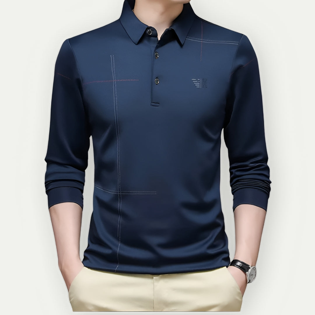 SAUL - Men’s Slim Fit Long Sleeve Polo