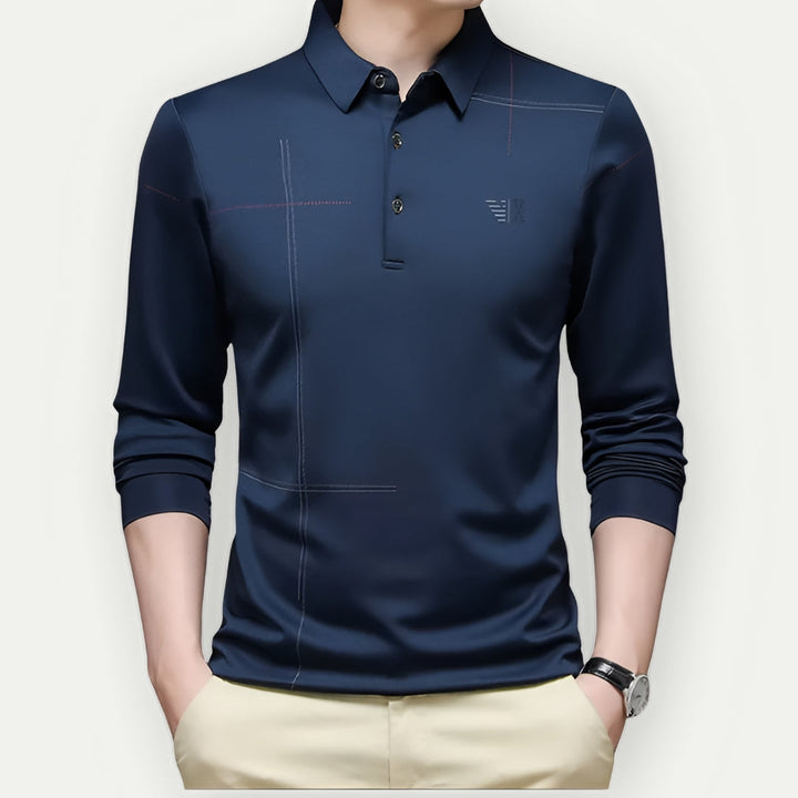 SAUL - Men’s Slim Fit Long Sleeve Polo