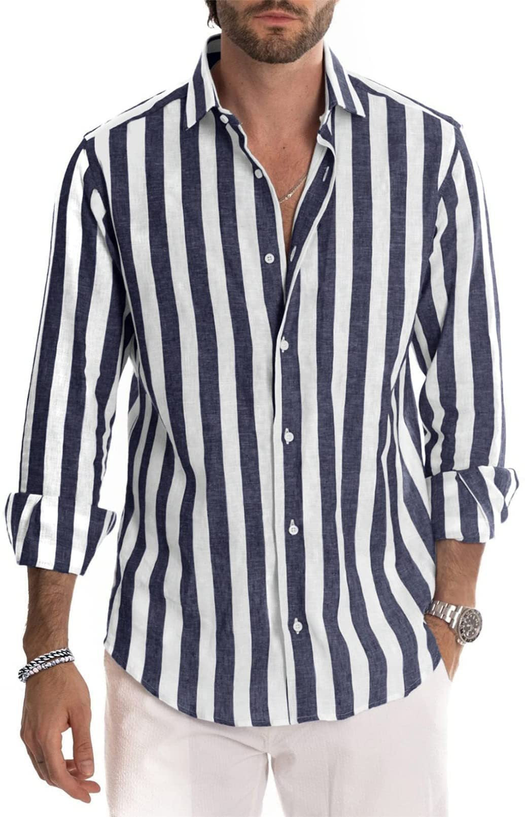 LUCAS – Men’s Lightweight Striped Cotton Shirt