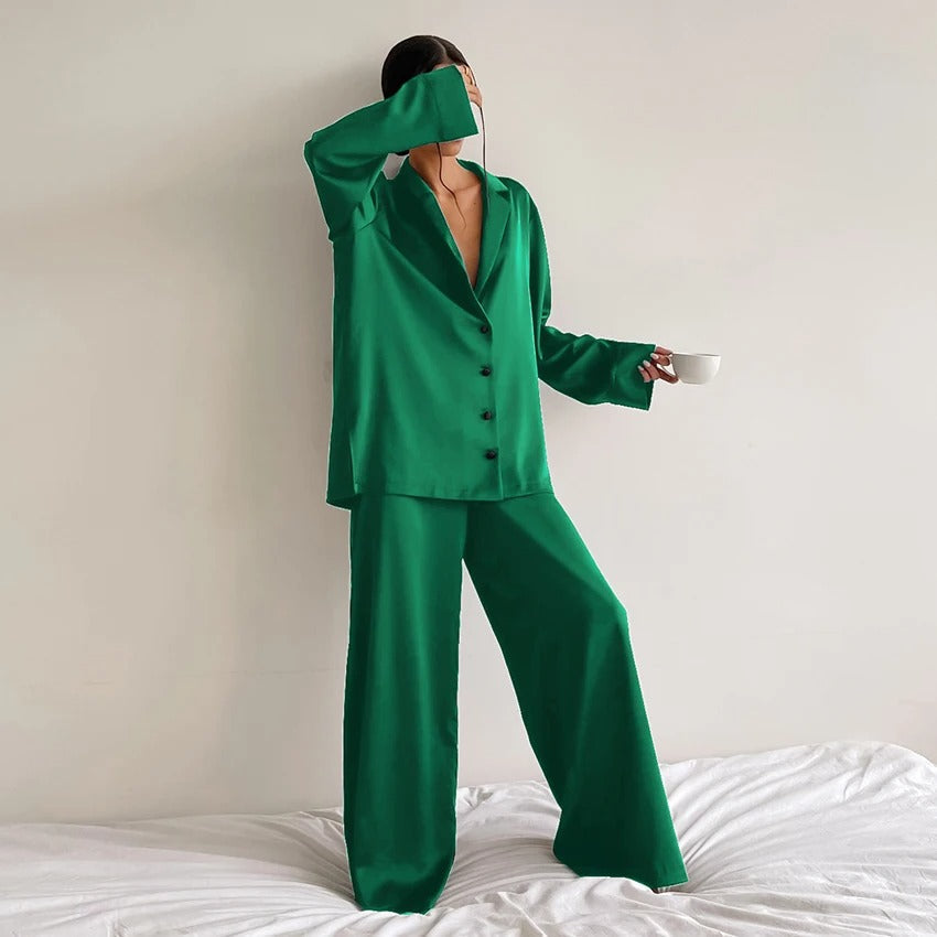 LEFT – Oversized Silk Pajama Set