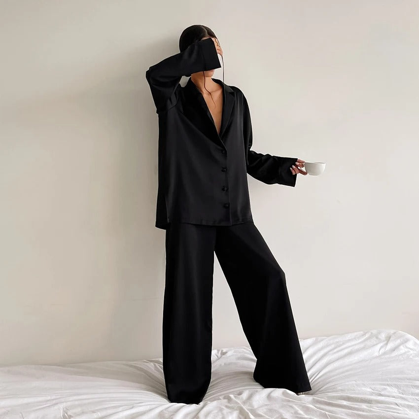 LEFT – Oversized Silk Pajama Set
