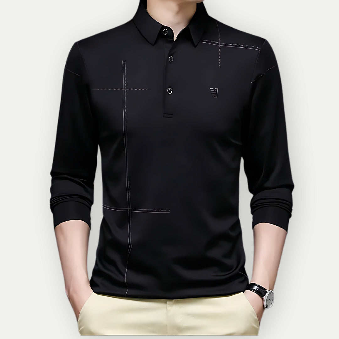 SAUL - Men’s Slim Fit Long Sleeve Polo