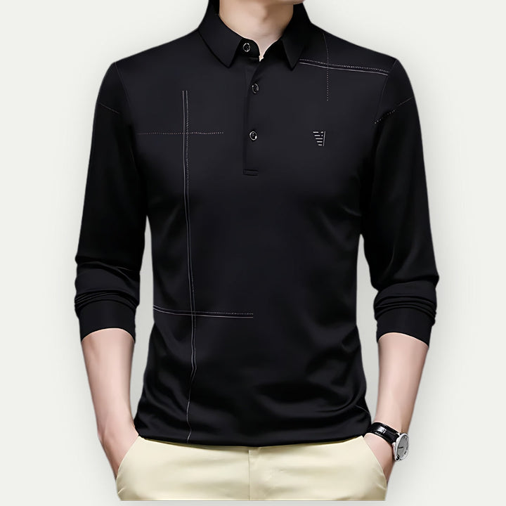 SAUL - Men’s Slim Fit Long Sleeve Polo