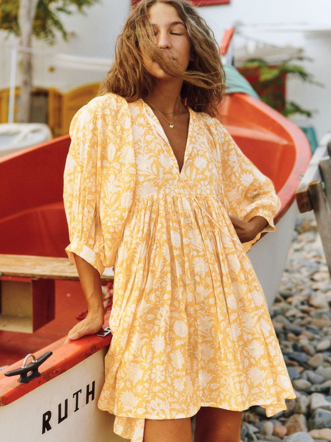 YUNE - Boho crochet-style mini dress