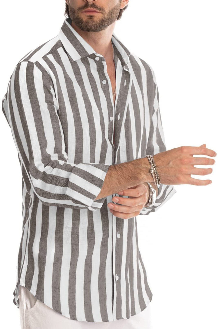 LUCAS – Men’s Lightweight Striped Cotton Shirt