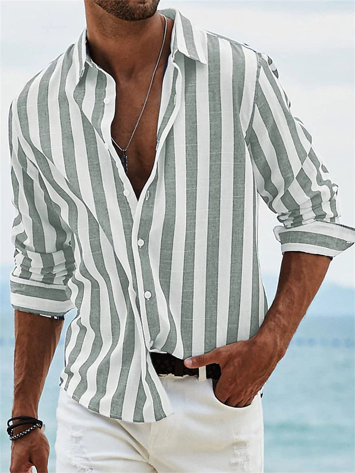 LUCAS – Men’s Lightweight Striped Cotton Shirt