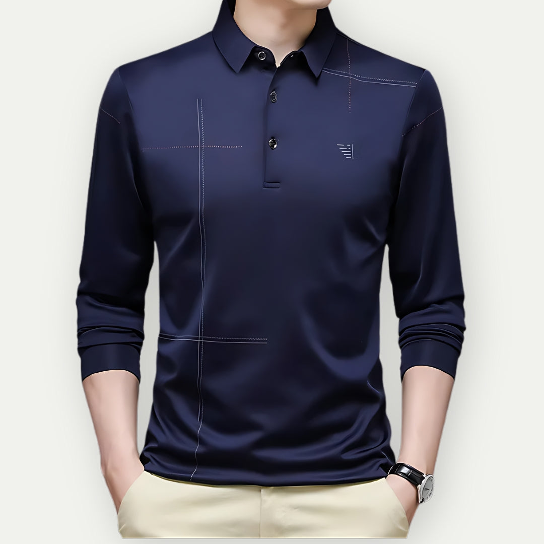 SAUL - Men’s Slim Fit Long Sleeve Polo