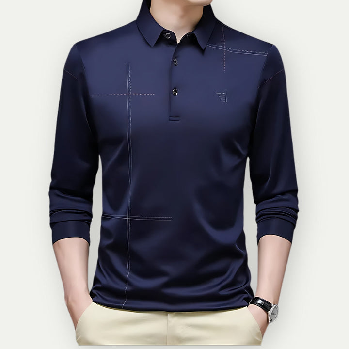 SAUL - Men’s Slim Fit Long Sleeve Polo