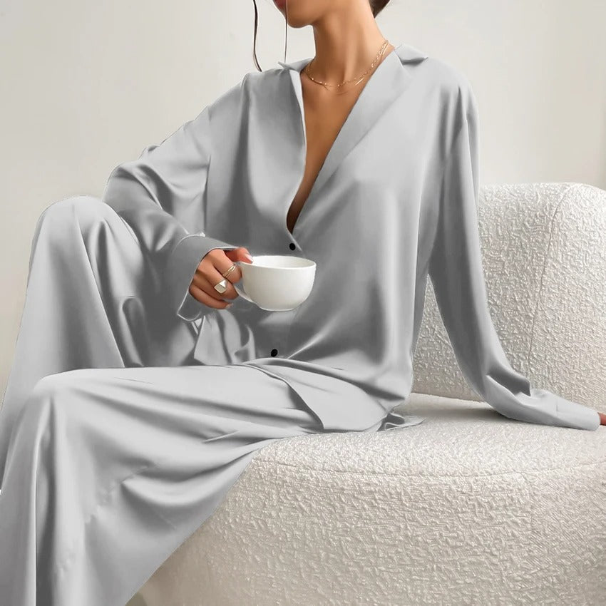 LEFT – Oversized Silk Pajama Set
