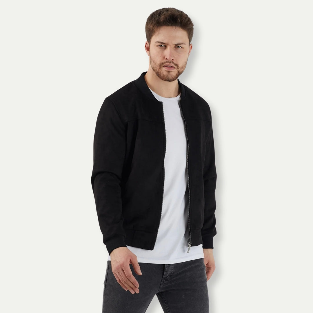 KOSTAN – Men's Suede Bomber Jacket