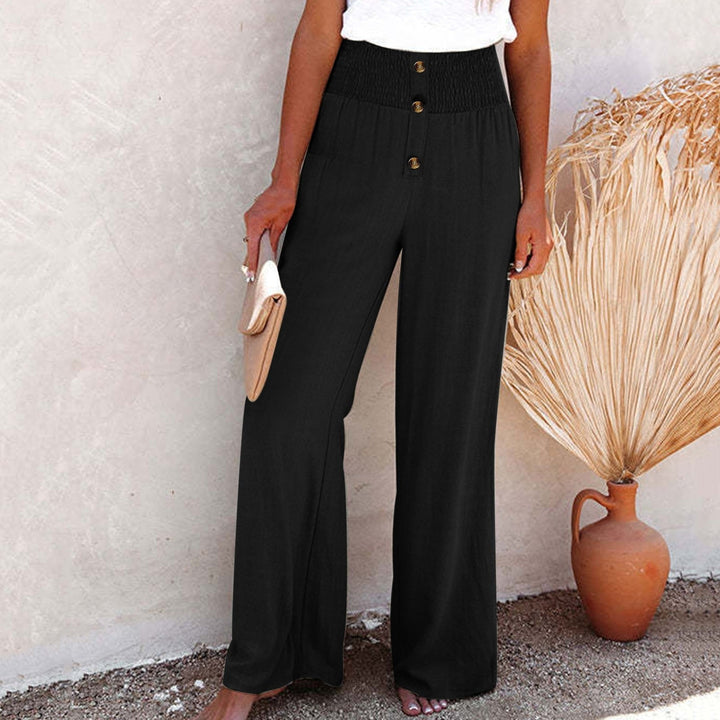 MAREN – High-Waisted Linen Blend Trousers