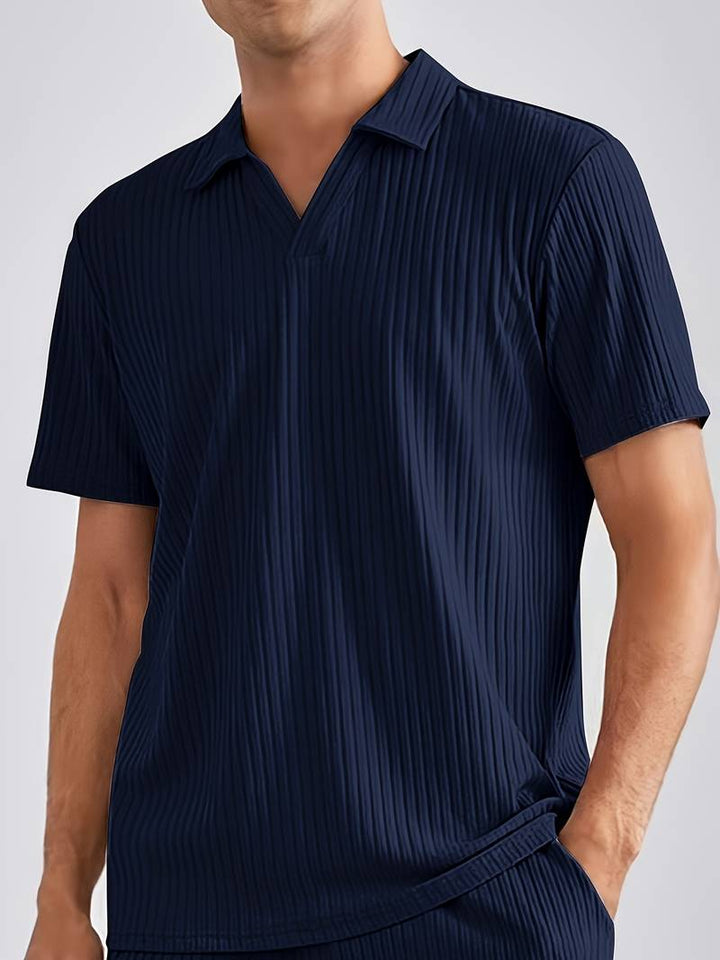 RIBBERY - Men's Ribbed Polo Shirt