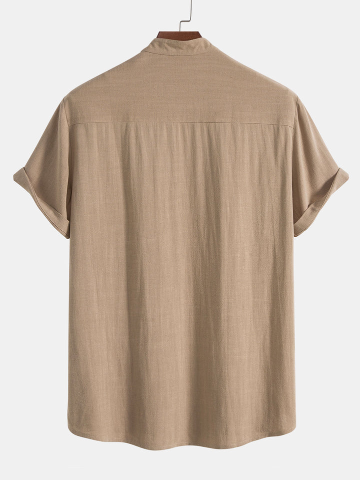 AYLEN – Linen Blend Stand Collar Shirt