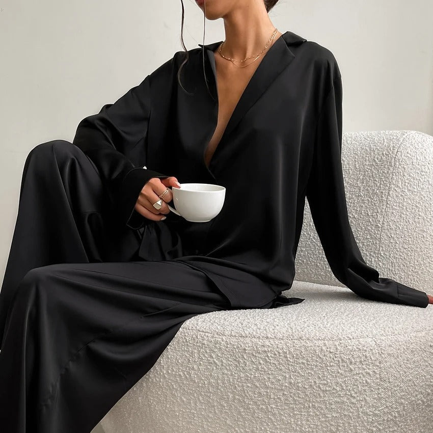LEFT – Oversized Silk Pajama Set