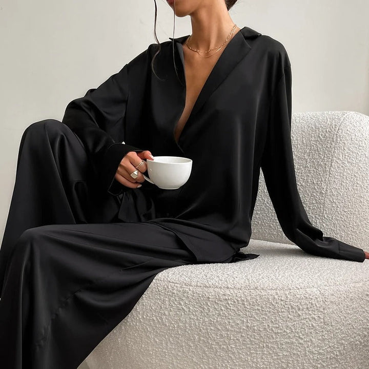 LEFT – Oversized Silk Pajama Set