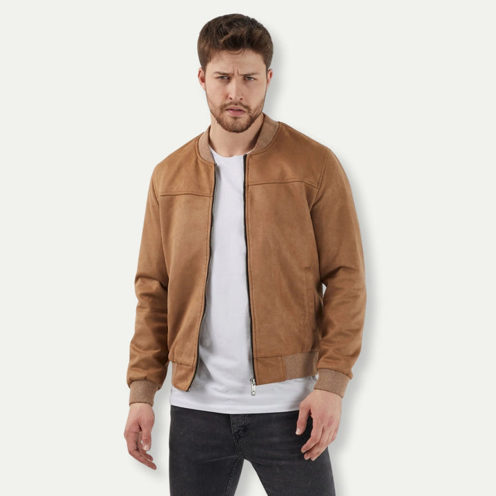 KOSTAN – Men's Suede Bomber Jacket