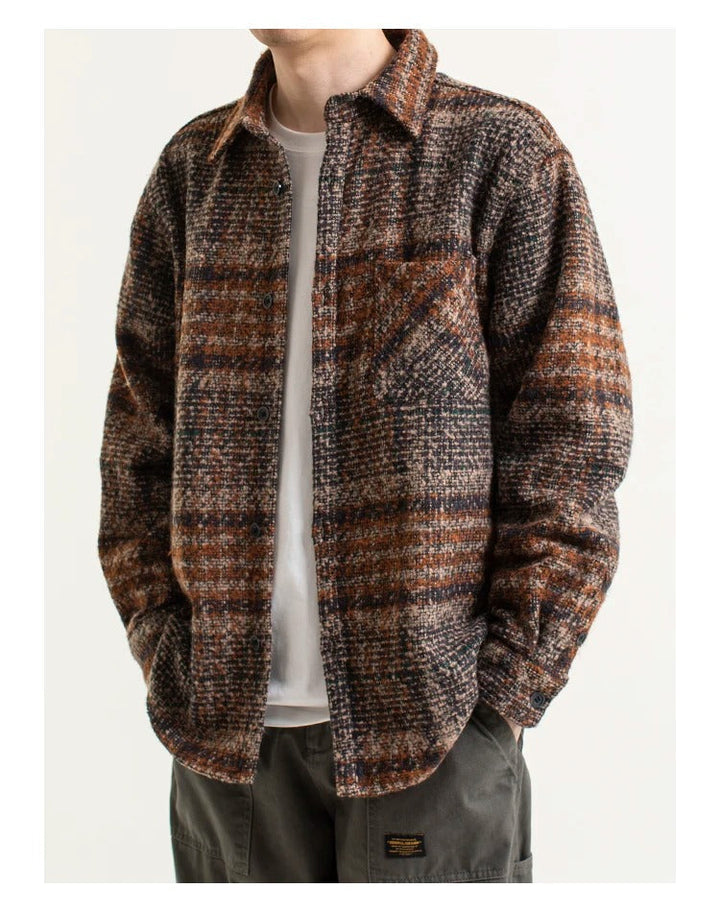 THATCHER – Men's Wool Shirt Jacket with Suede Finish