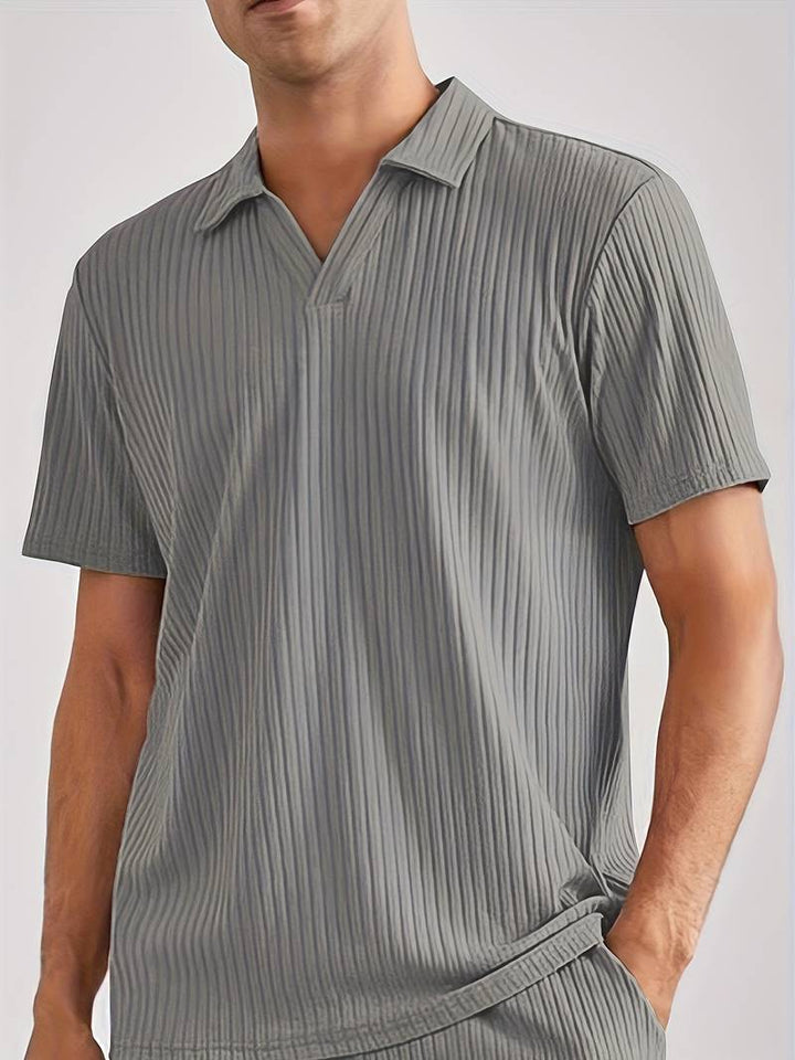 RIBBERY - Men's Ribbed Polo Shirt
