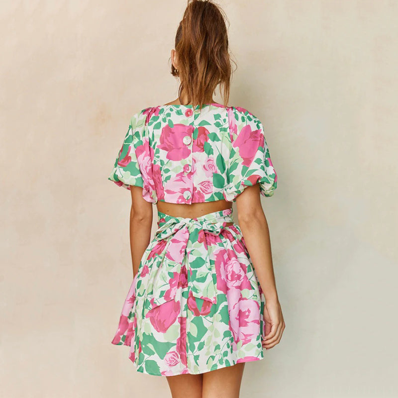 DEY - Floral V-Neck Wrap Dress