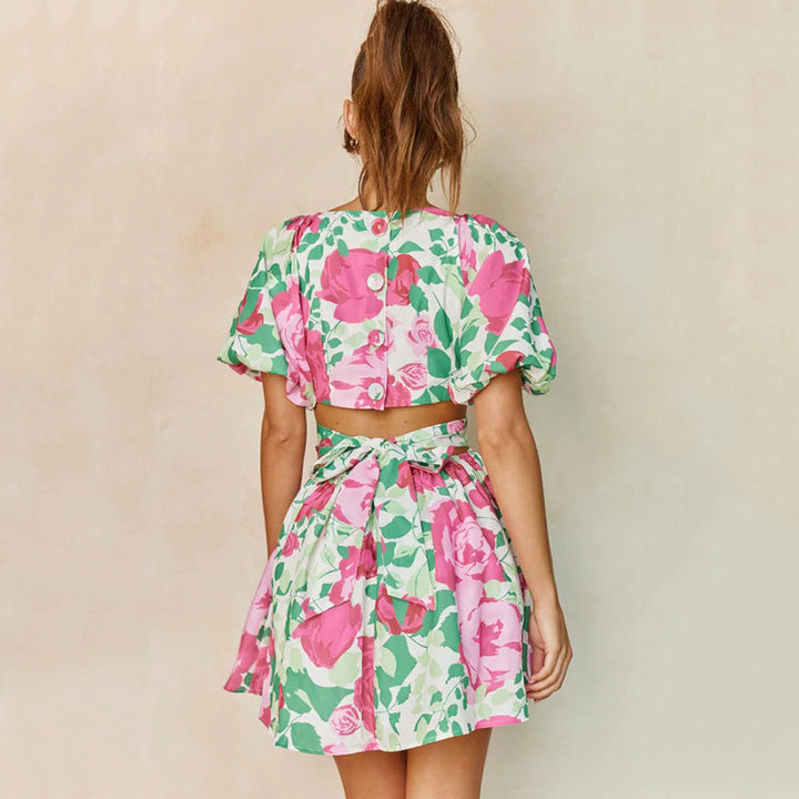 DEY - Floral V-Neck Wrap Dress
