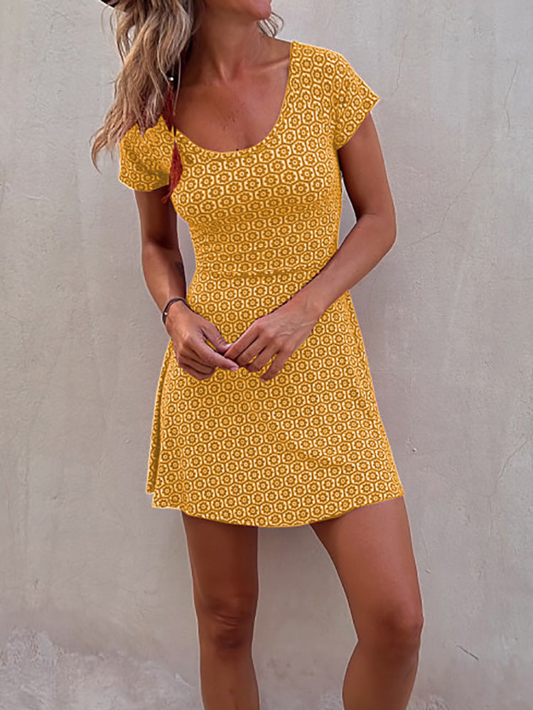 NAKIA – Duo Side Printed Cut-Out Mini Dress