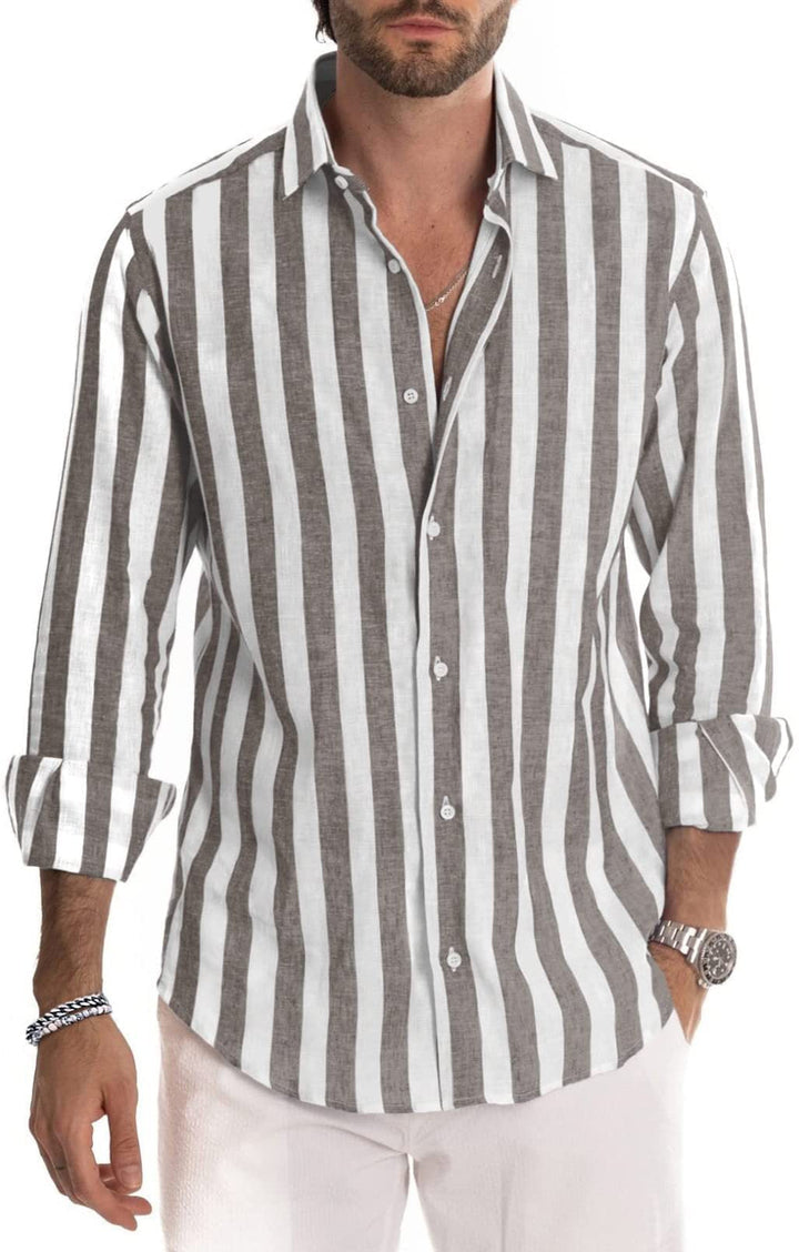 LUCAS – Men’s Lightweight Striped Cotton Shirt