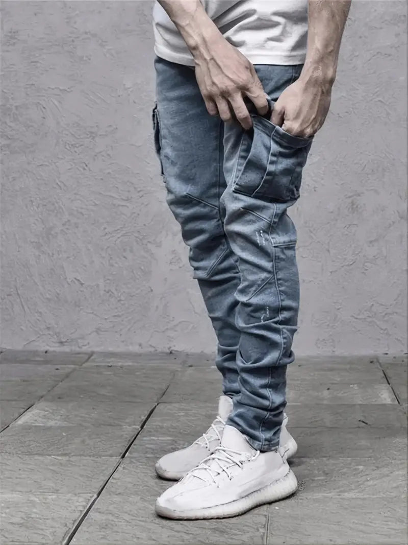 CORTEZ - Men's Skinny Fit Cargo Jeans